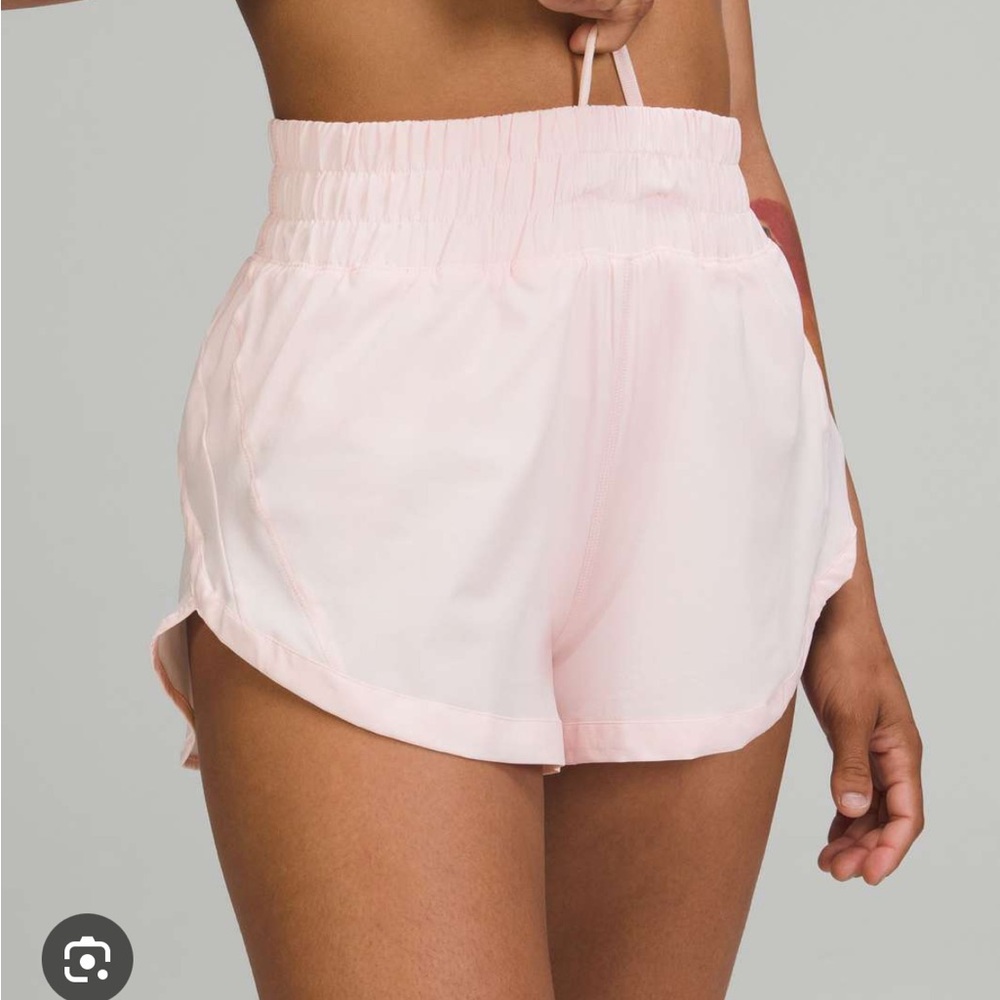 Lululemon Strawberry Milkshake Track That Shorts Size 6 3”